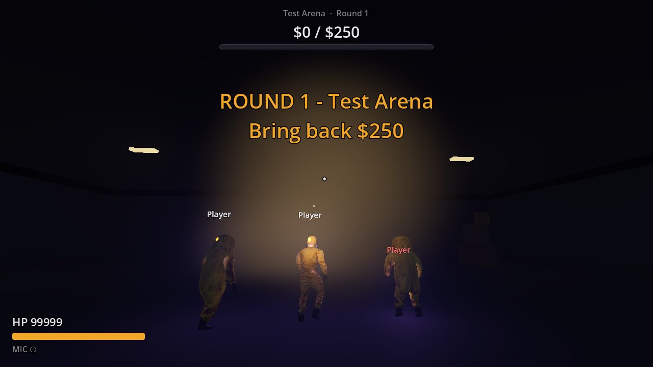 Three players in hazmat suits